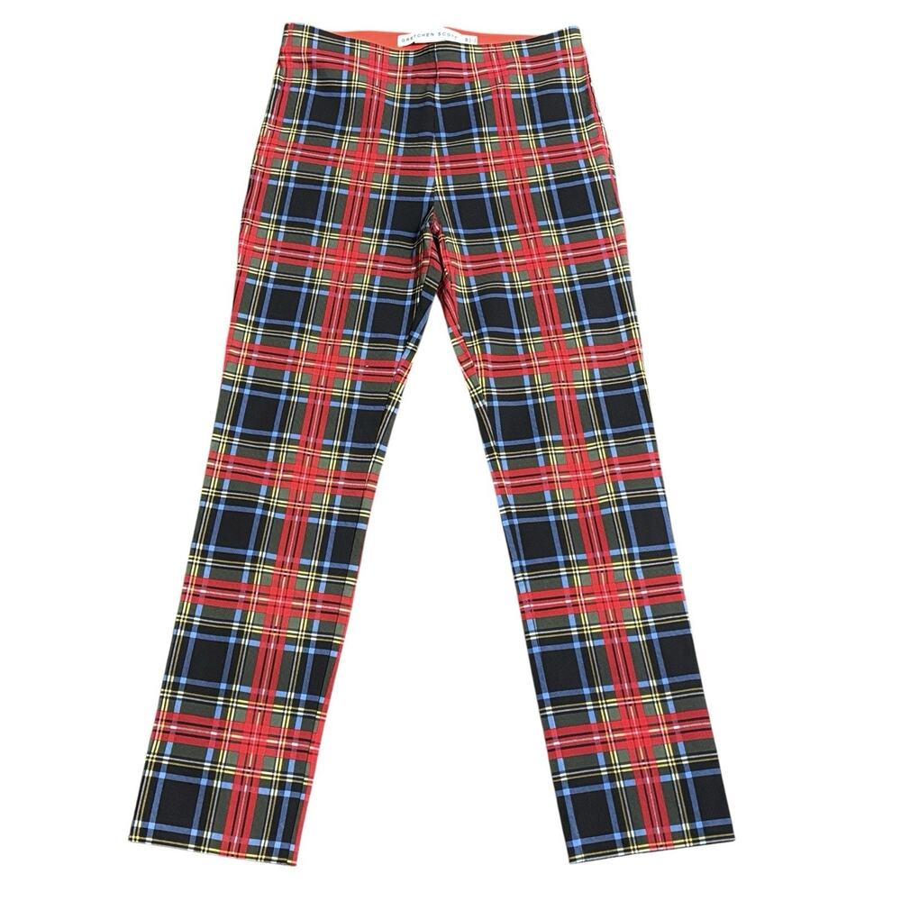 NWOT Gretchen Scott‎ GripeLess Pull On Pant. Sz Medium Elastic Waist. Plaid